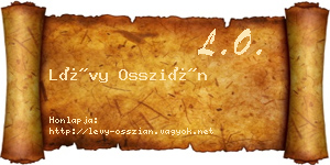 Lévy Osszián névjegykártya